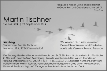 Traueranzeige von Martin Tischner von Pegnitz-Zeitung